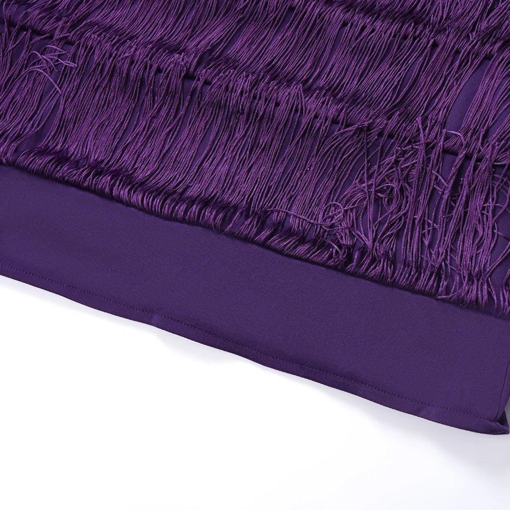 Short Sequin Party Dress with Tassel