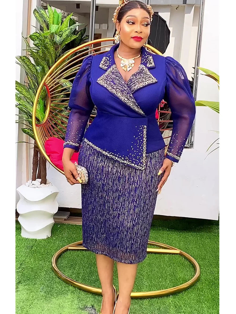 Lenis Elegant African Wedding Party Dress