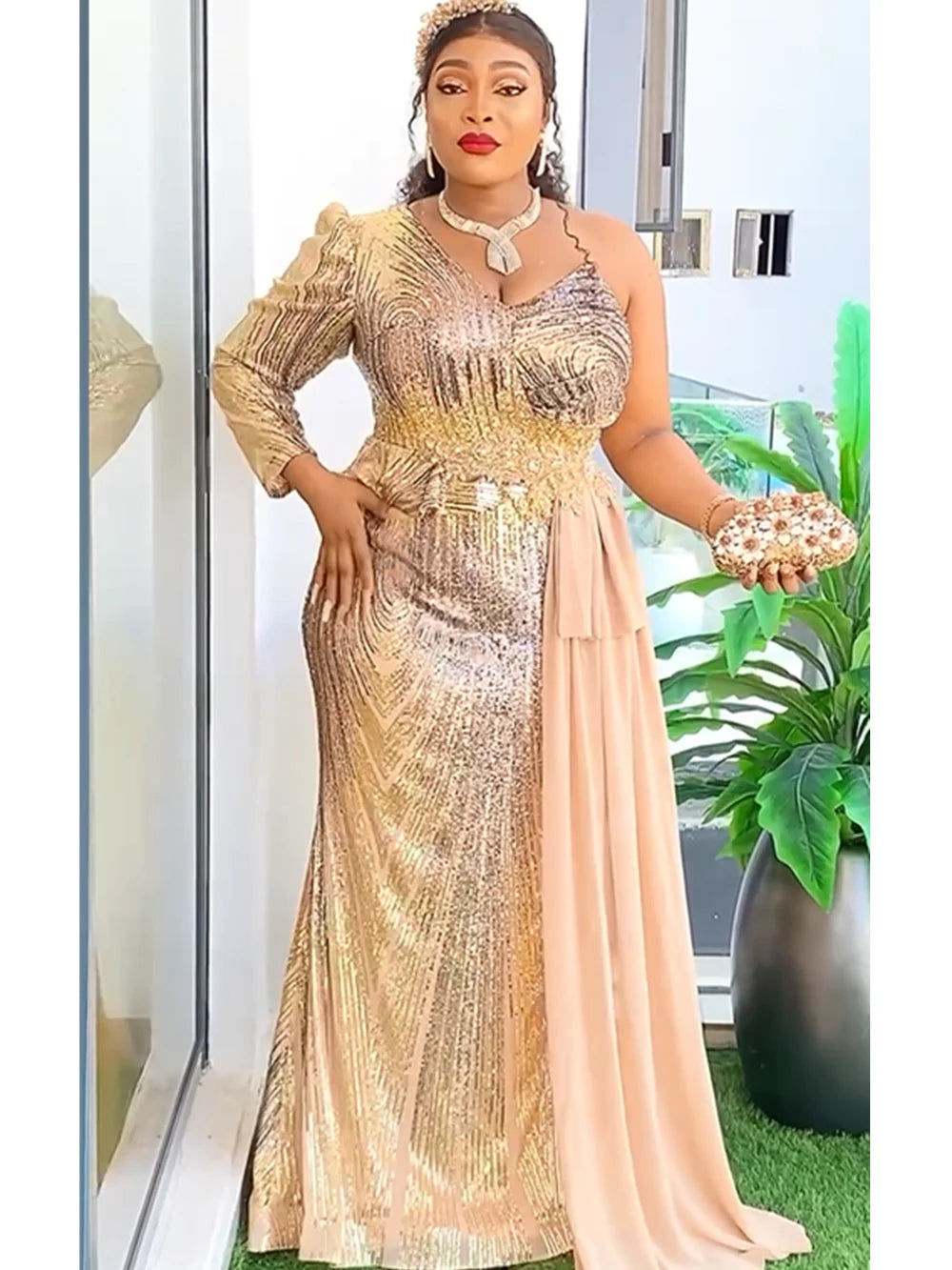 Plus Size Sequin Long Wedding & Party Outfits