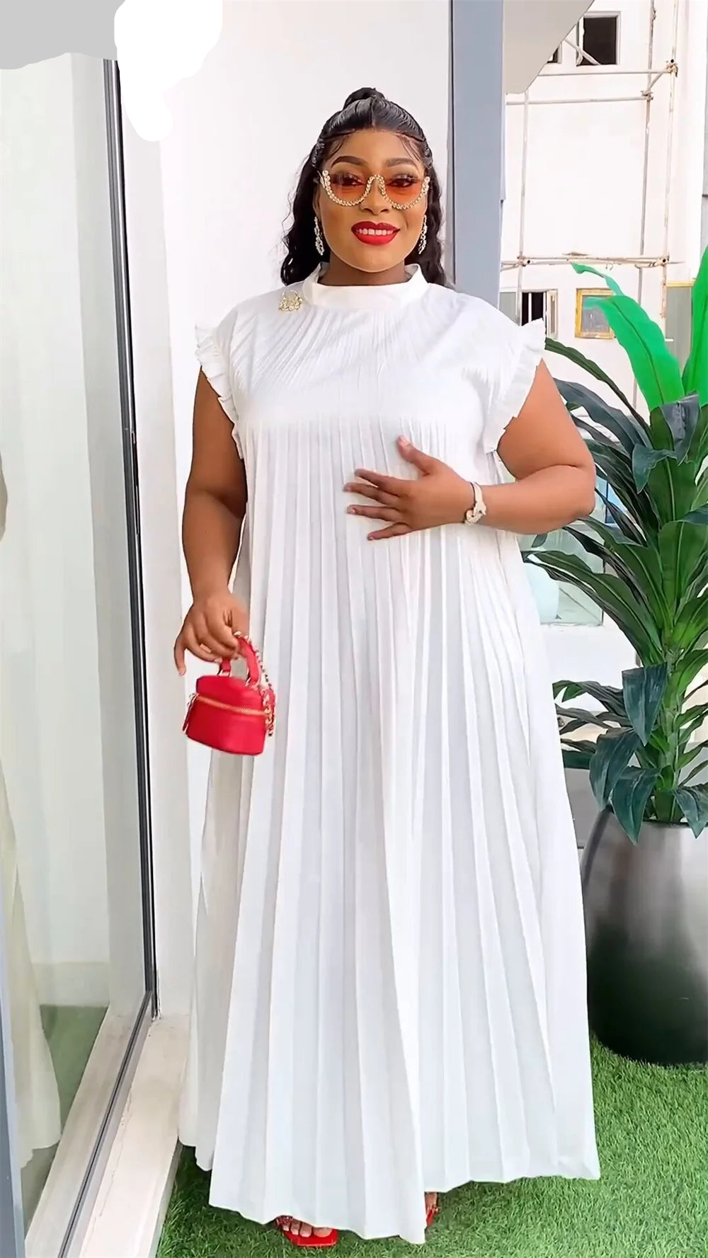 Pleated Abaya African Dresses for Women