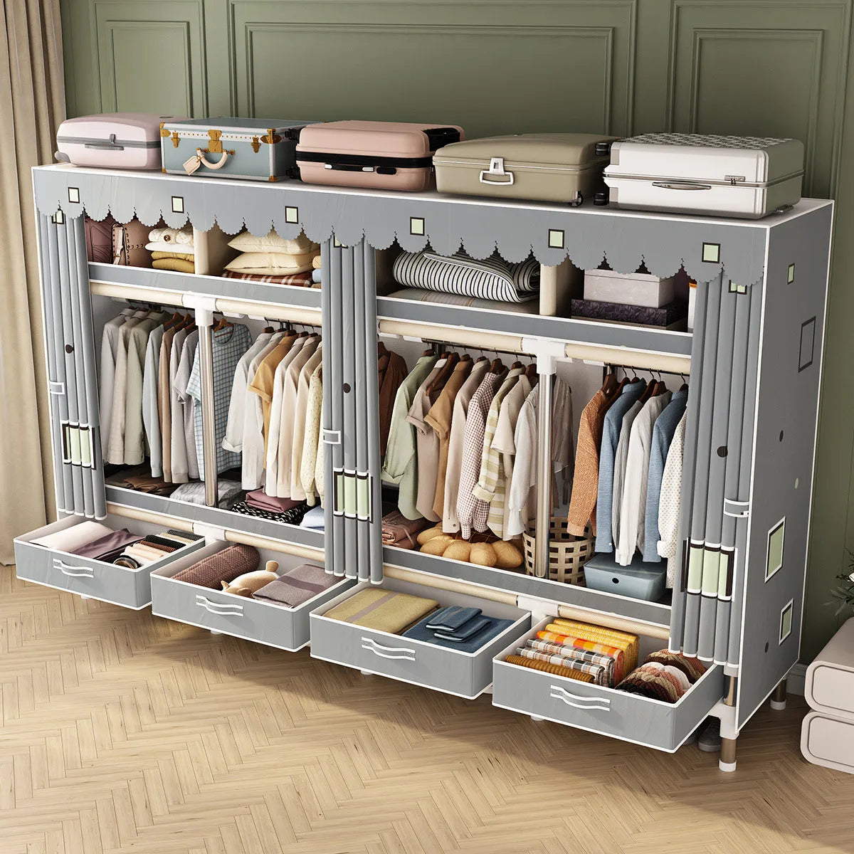 Foldable Canvas Wardrobe Closet Organizer