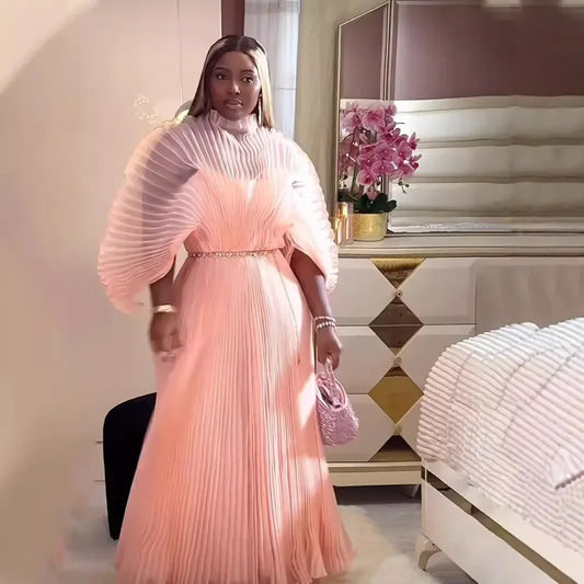 Pleated Chiffon Long Gowns for Women