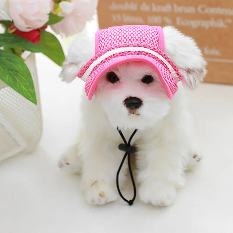 Dog Sun Hat Breathable Round Brim Summer Cap
