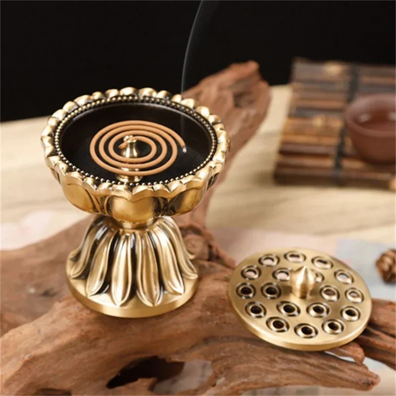 Lotus Copper Lamp Incense Burner
