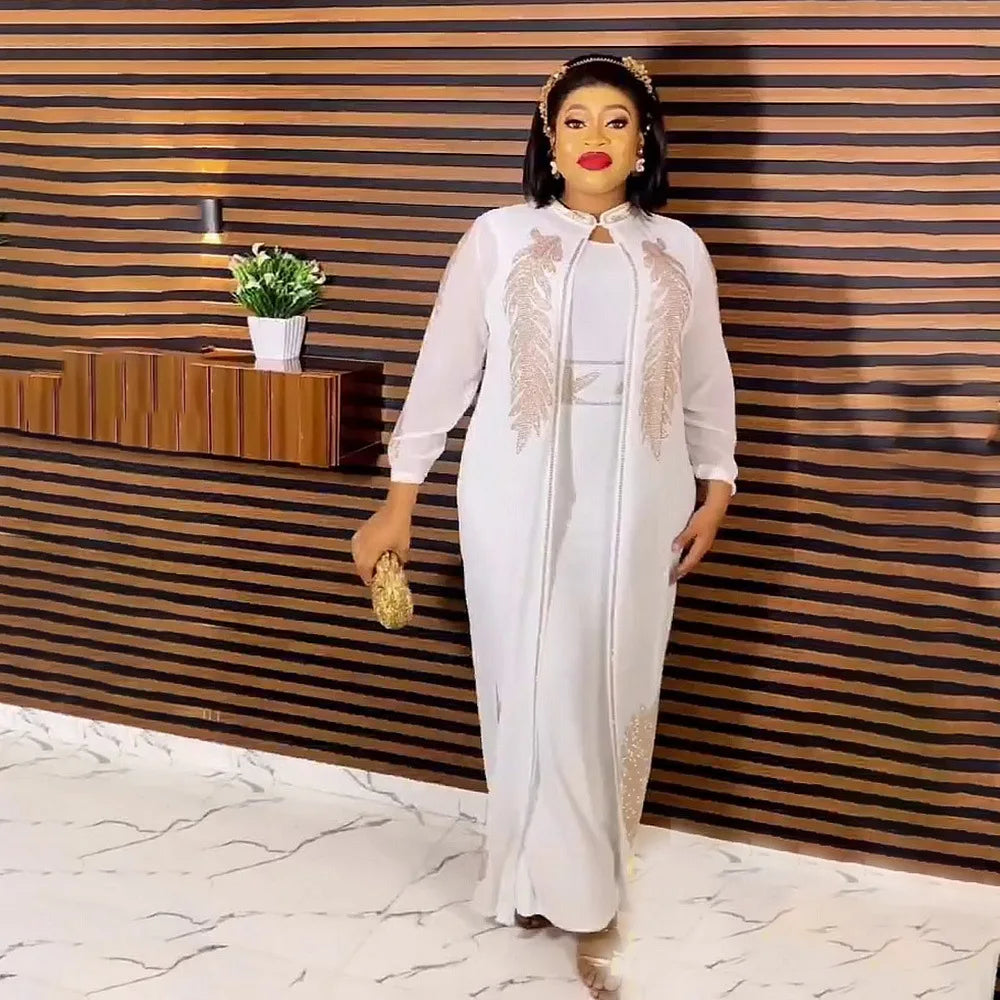 African Chiffon Boubou 2PCS Set for Women