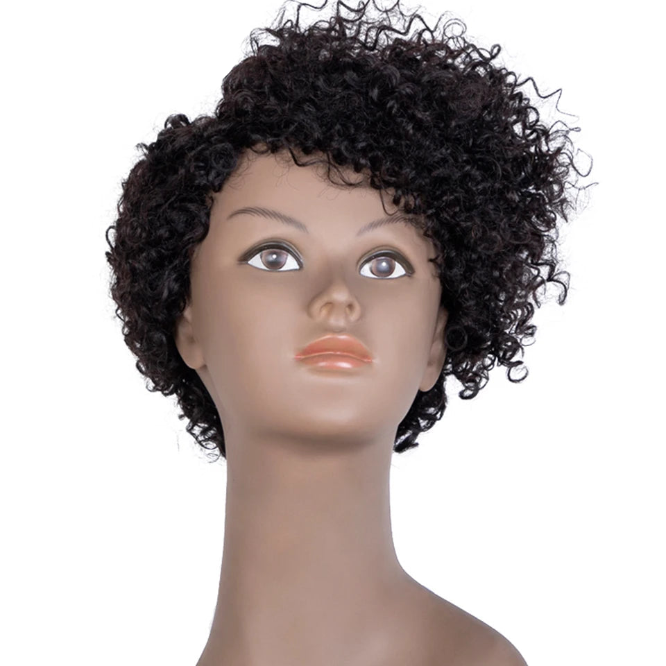 Burgundy Short Pixie Cut Afro Kinky Curly Bob Wig
