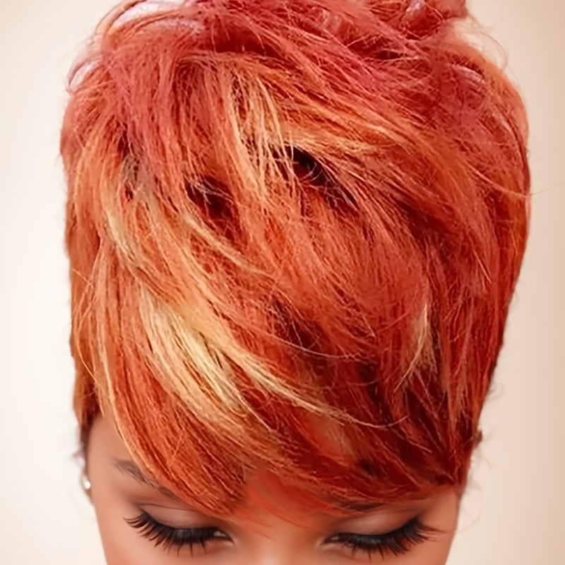 Short Colored Synthetic Wig with Bangs