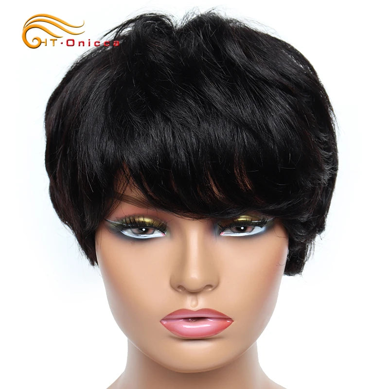 Short Pixie Cut Human Hair Wig for Women