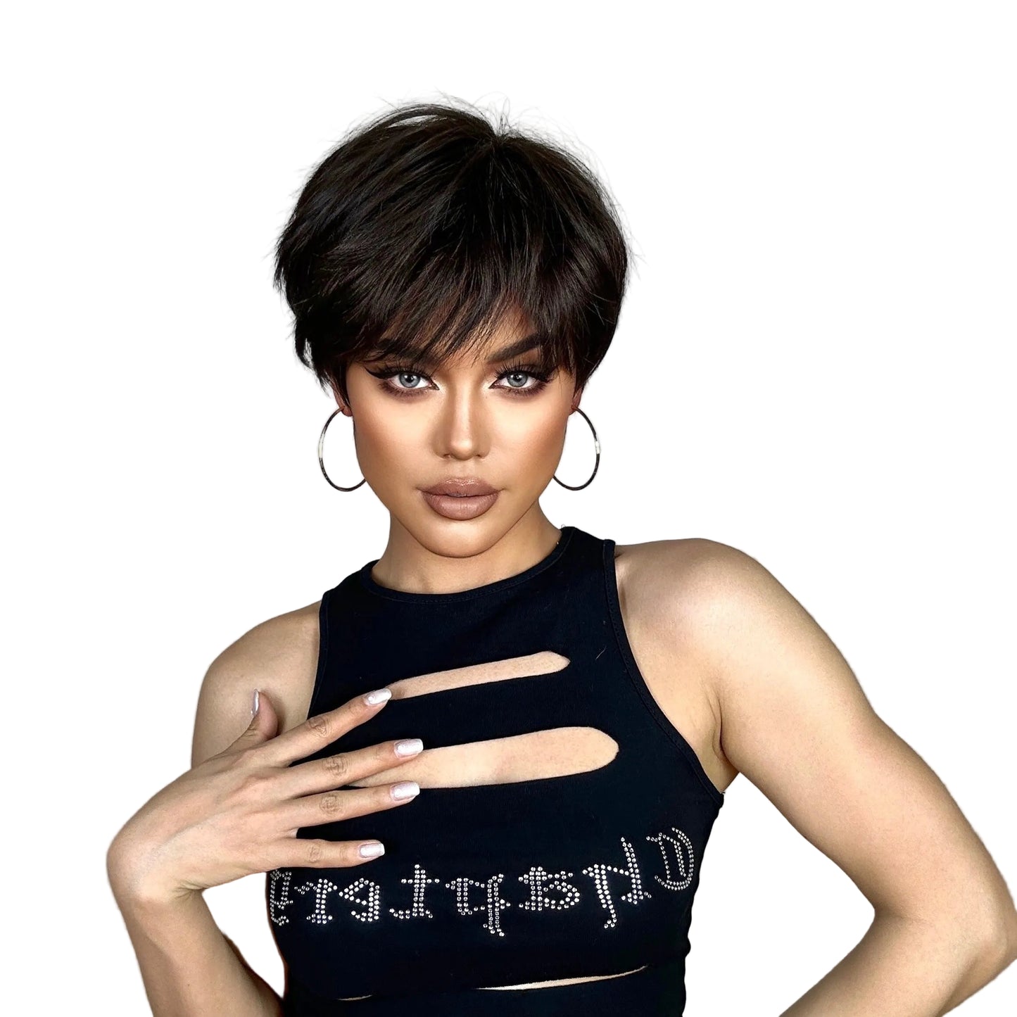 Short Layered Synthetic Hair with Fluffy Bangs