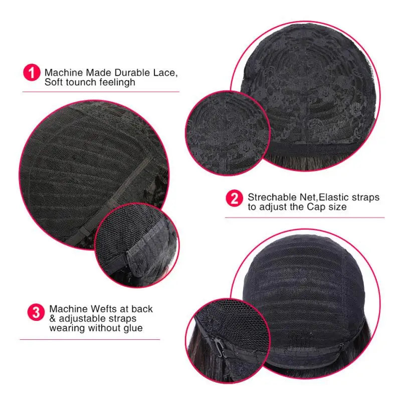 Short Straight Bob Wig with Bangs-Human Hair