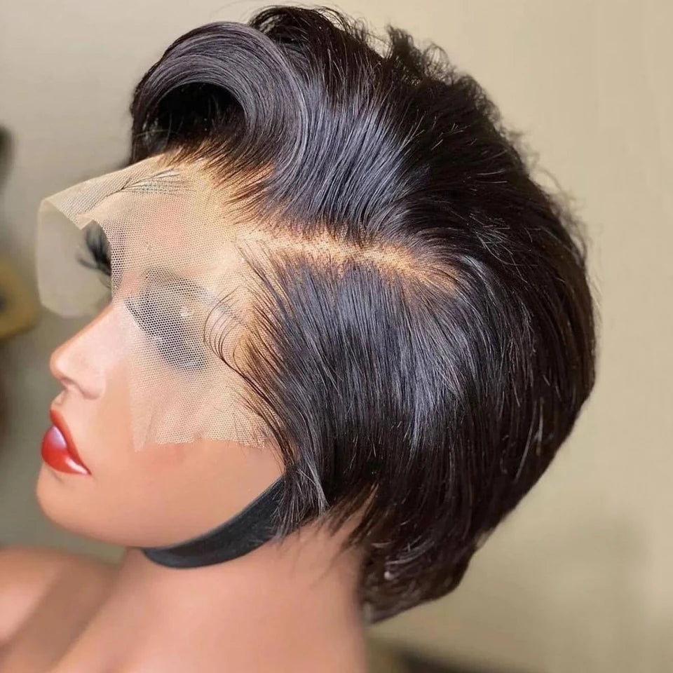 Short Straight Pixie Cut Human Hair Wig