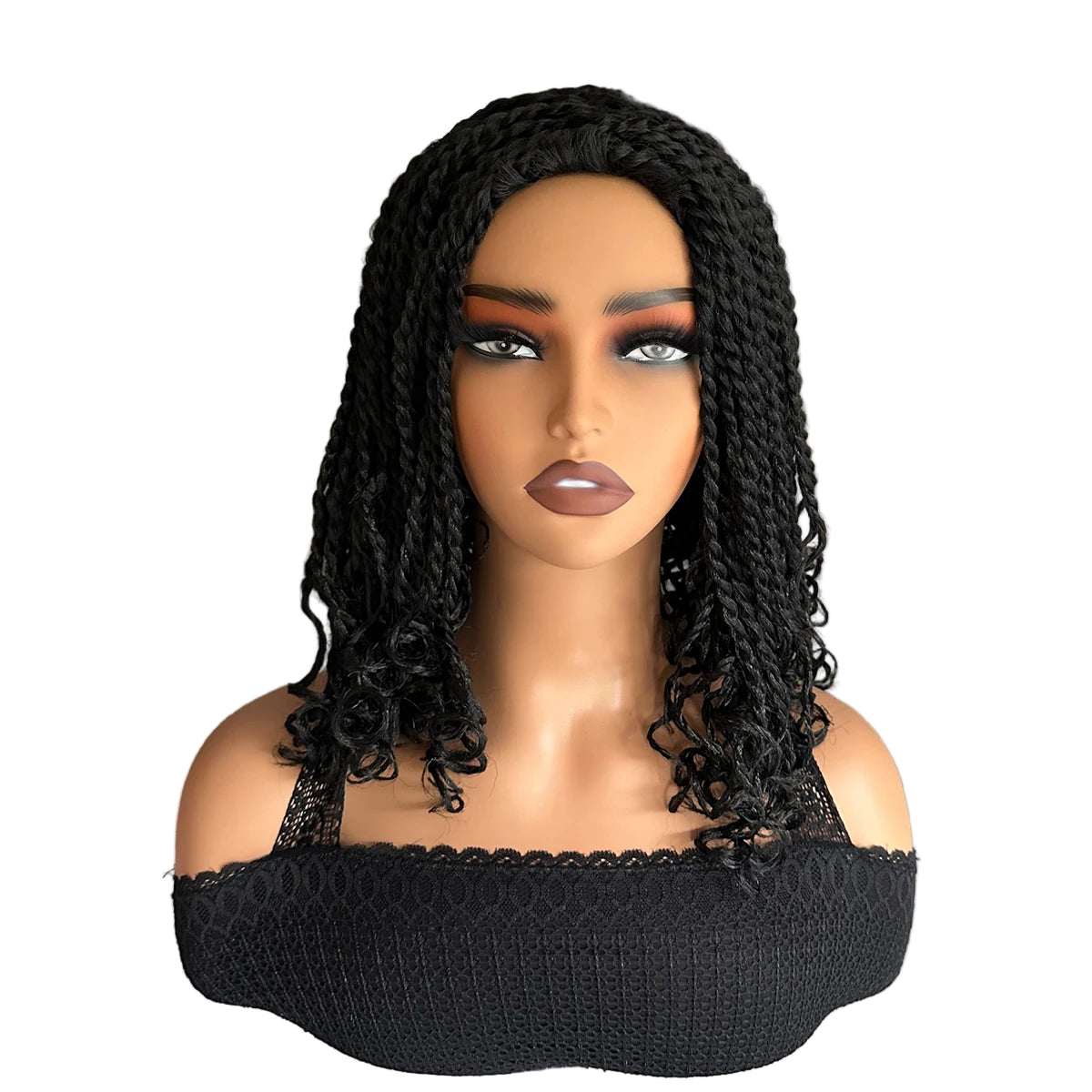 Short Synthetic Box Braided Bob Wig for Black Women