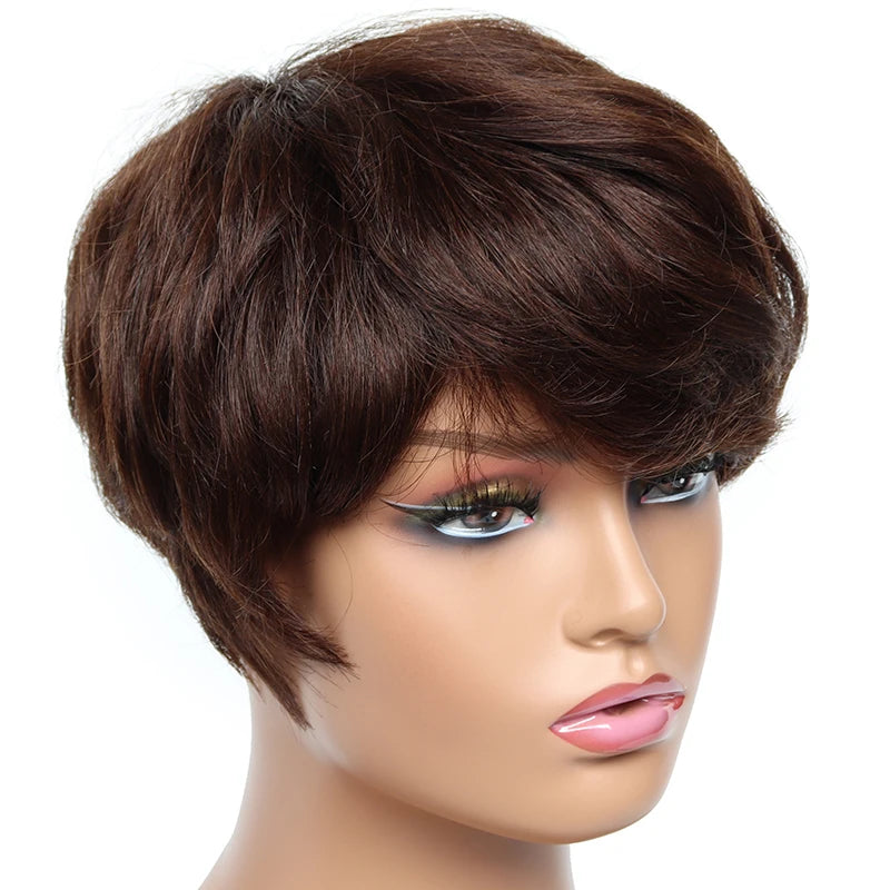 Short Pixie Cut Human Hair Wig for Women