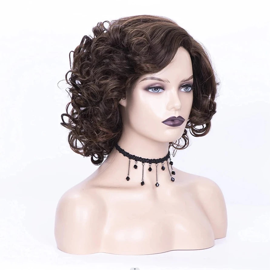 Short Burgundy Curly Wigs for Women