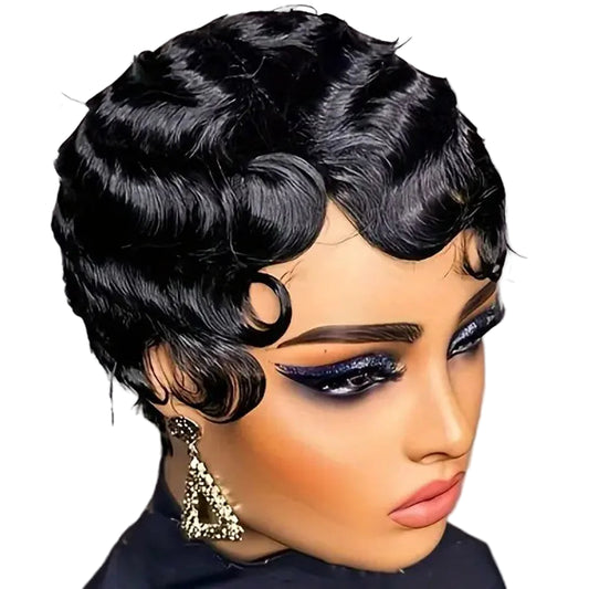 Short Finger Wave Wig for Women