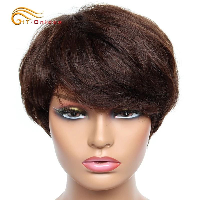 Short Pixie Cut Human Hair Wig for Women