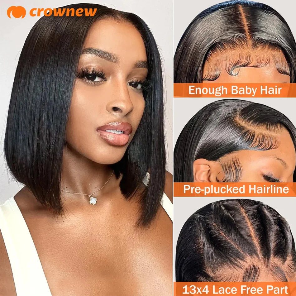 Straight Human Hair Bob – 13x4 Lace Front Wig
