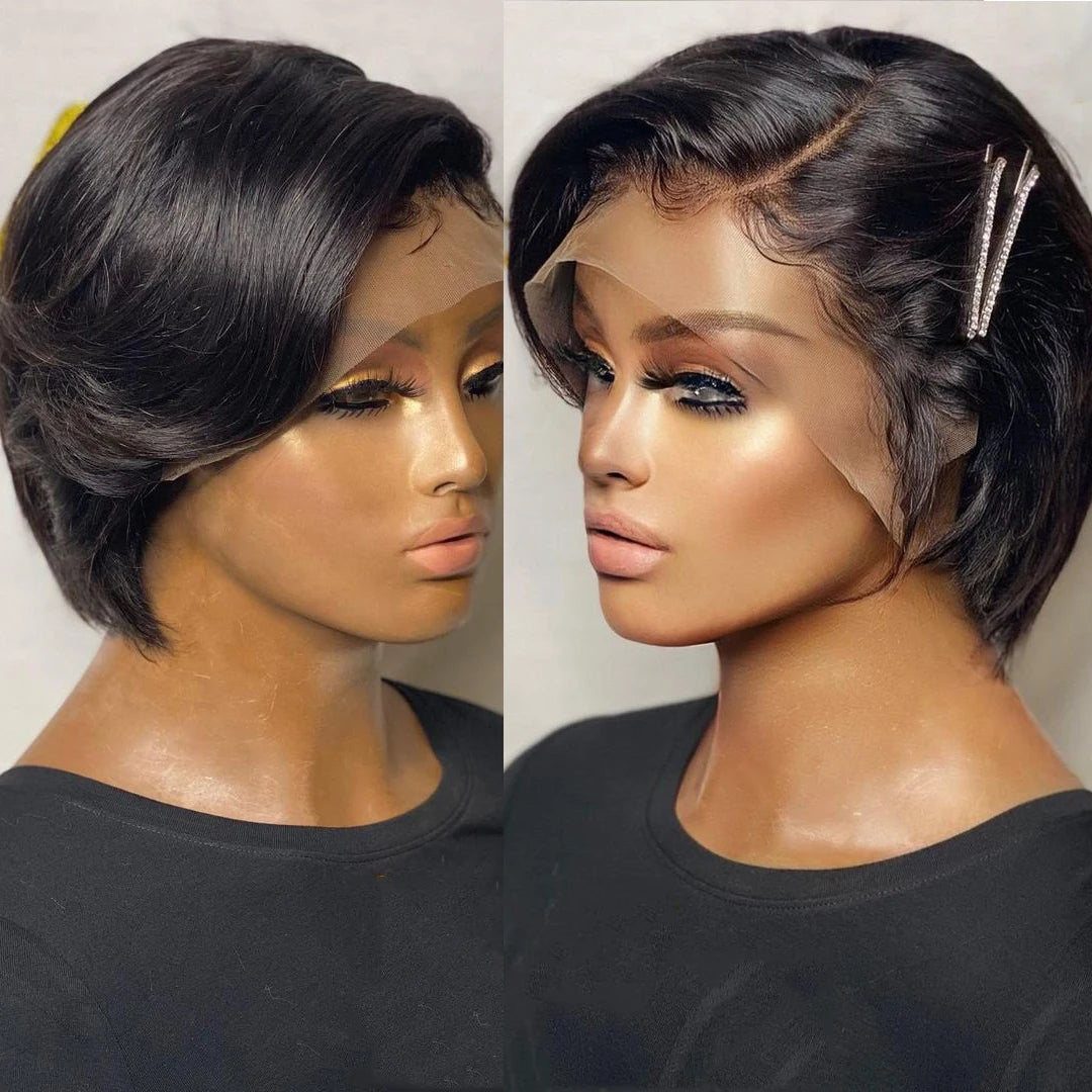 Short Straight Pixie Cut Human Hair Wig