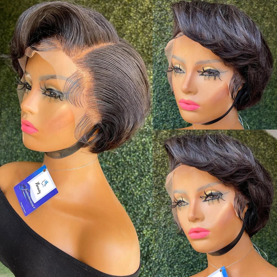 Short Straight Pixie Cut Human Hair Wig
