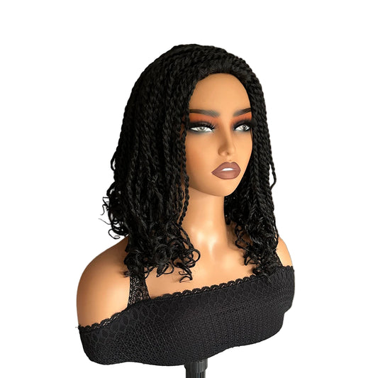 Short Synthetic Box Braided Bob Wig for Black Women