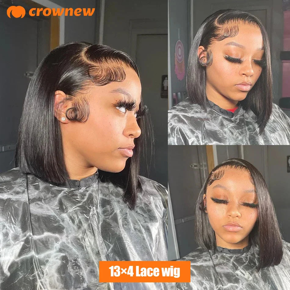 Straight Human Hair Bob – 13x4 Lace Front Wig