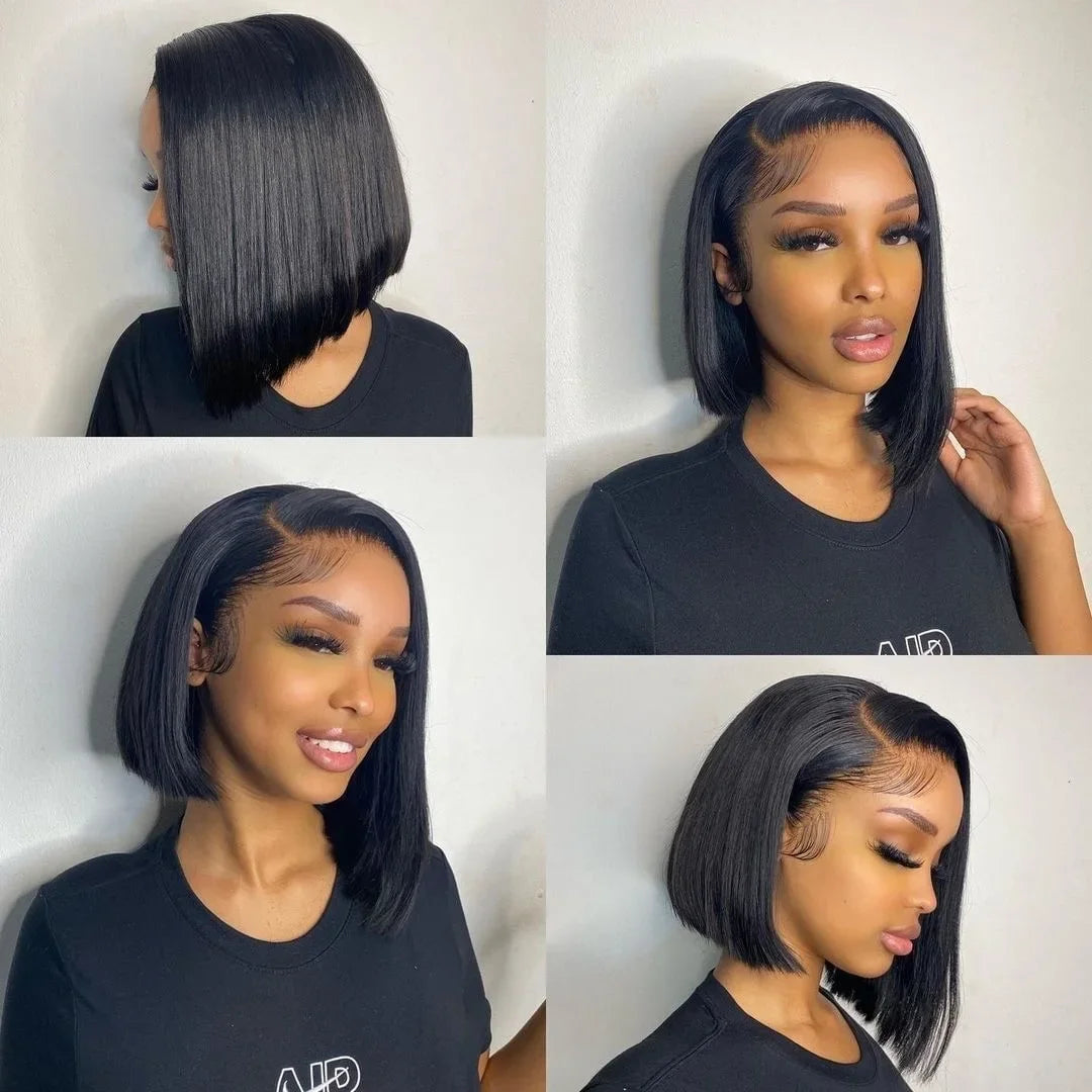 Straight Bob Human Hair Wig-Lace Closure