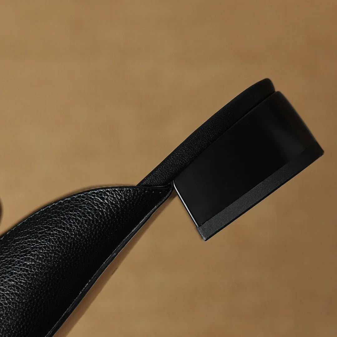 Women’s Plus Size Leather Square Toe Slip-On Mules (34-41)