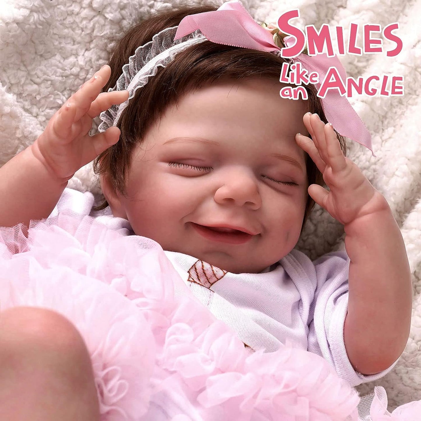 Full Body Silicone Smiling Reborn Doll 22 Inches - Mary