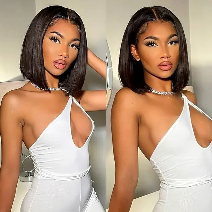 Straight Bob Human Hair Wig-Lace Closure