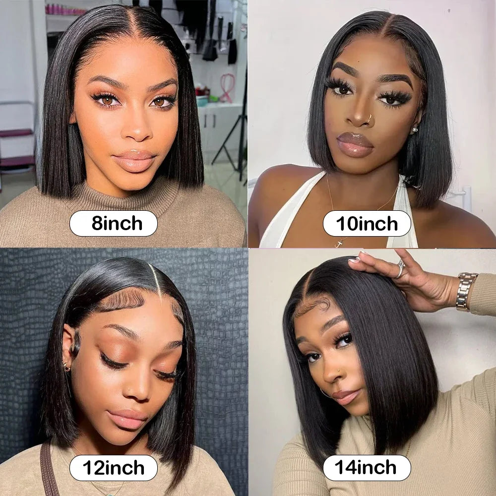 Straight Bob Human Hair Wig-Lace Closure