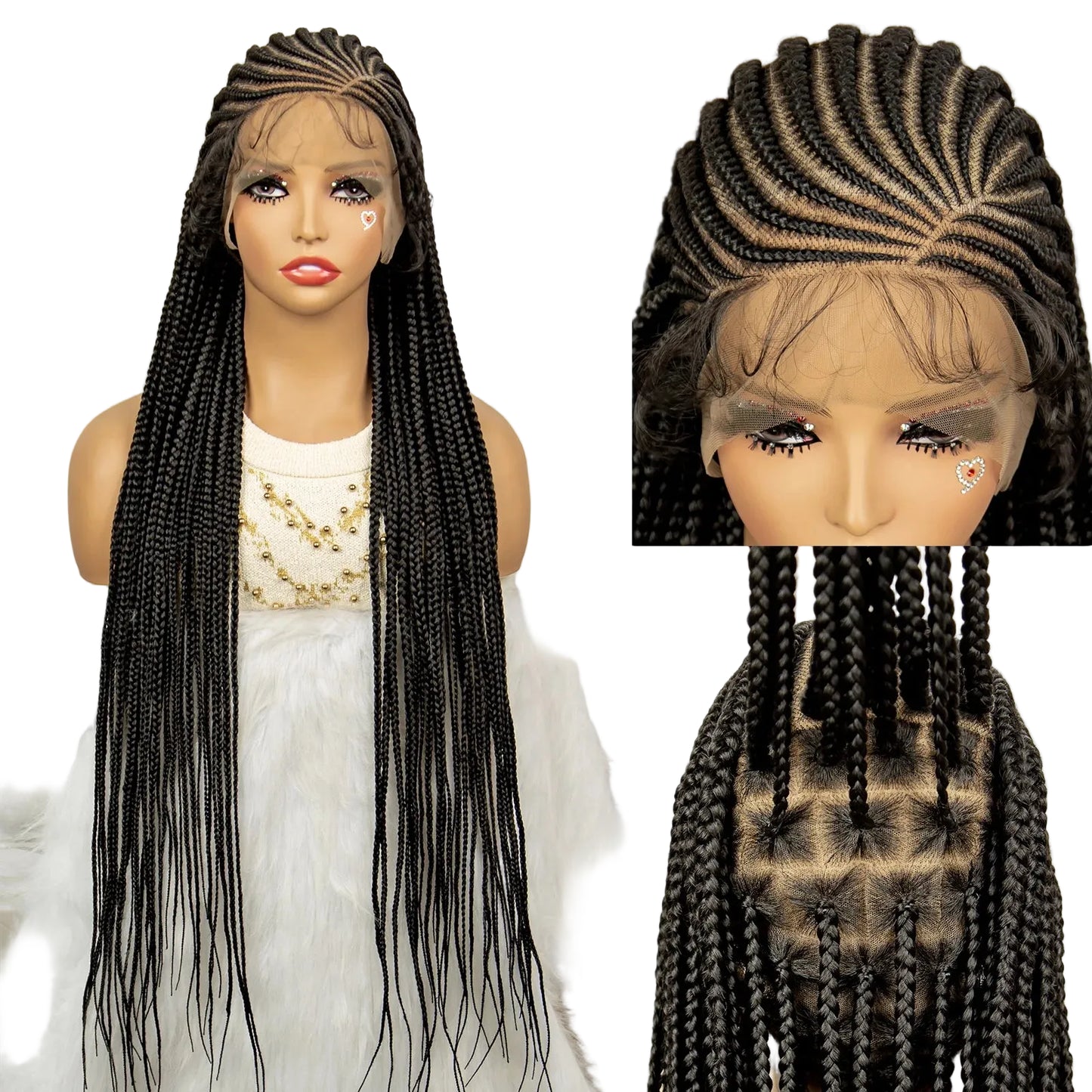Full Lace Cornrow Braided Wigs for Black Women