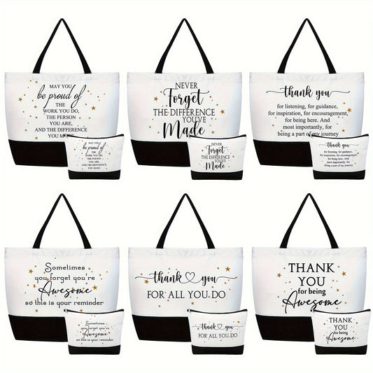 Thank You Canvas Tote Bags Bulk 24pcs