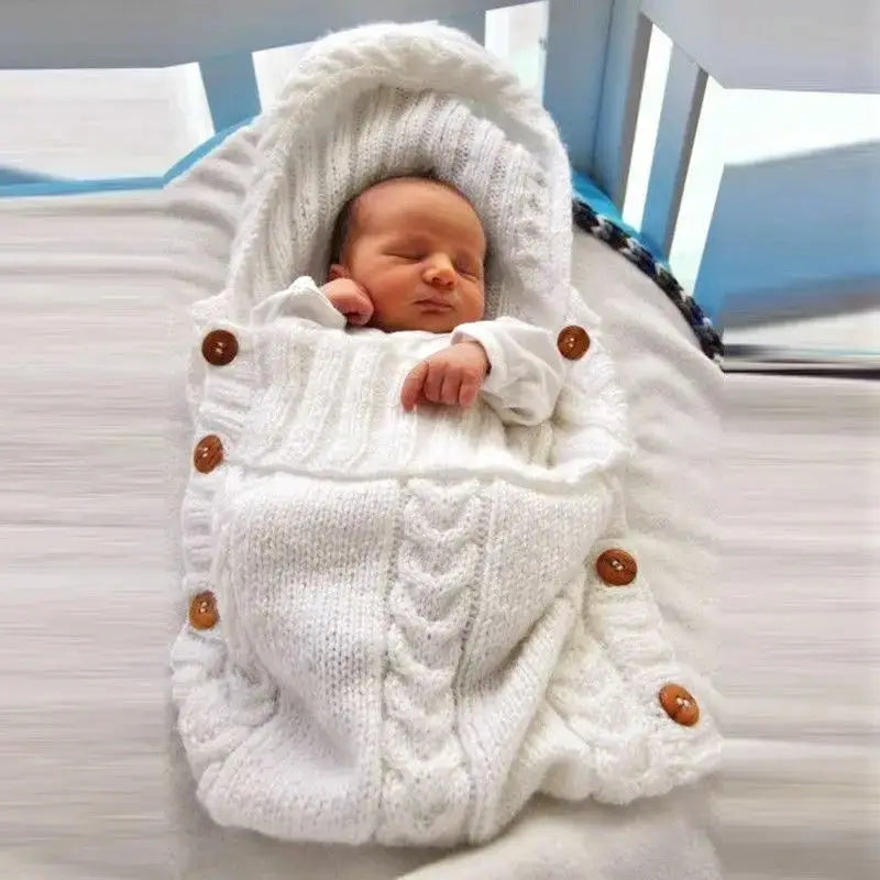 Newborn Baby Knit Swaddle Blanket Wrap Bag