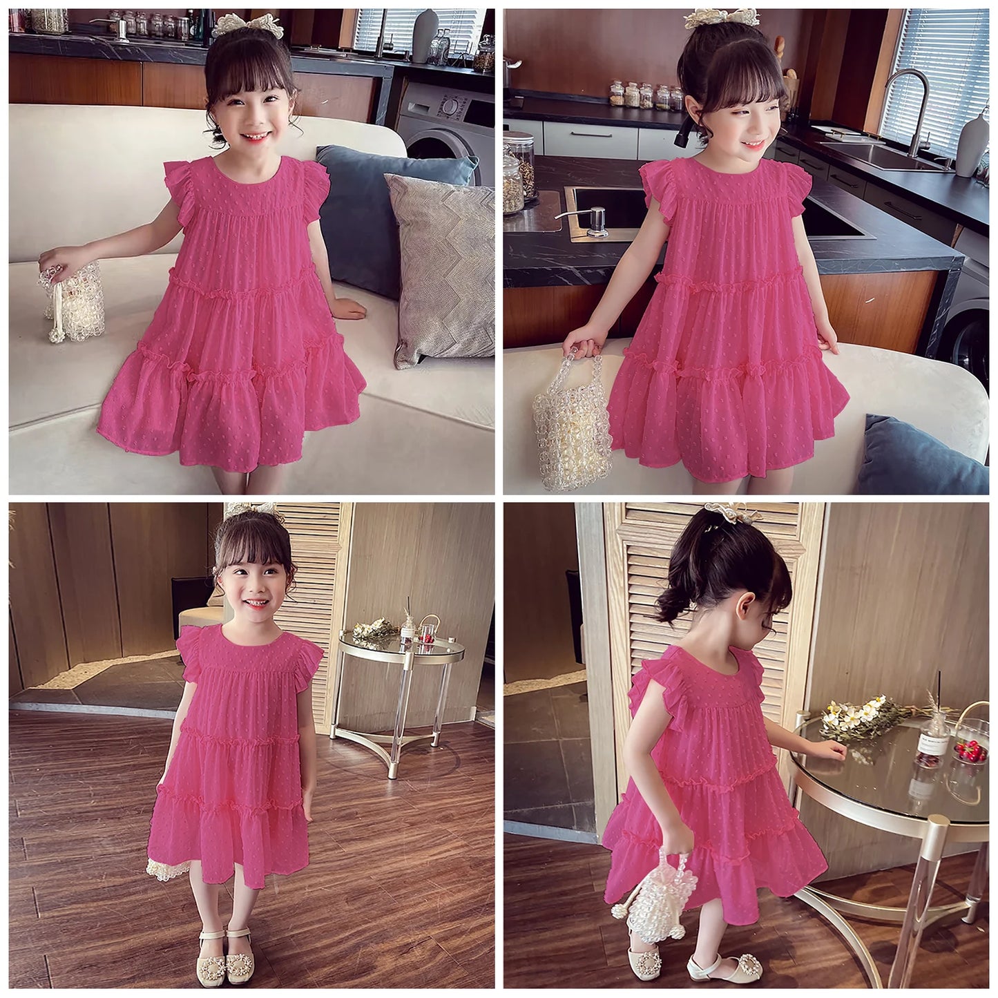 Toddler Girls Ruffle Tiered Loose Fit Dress