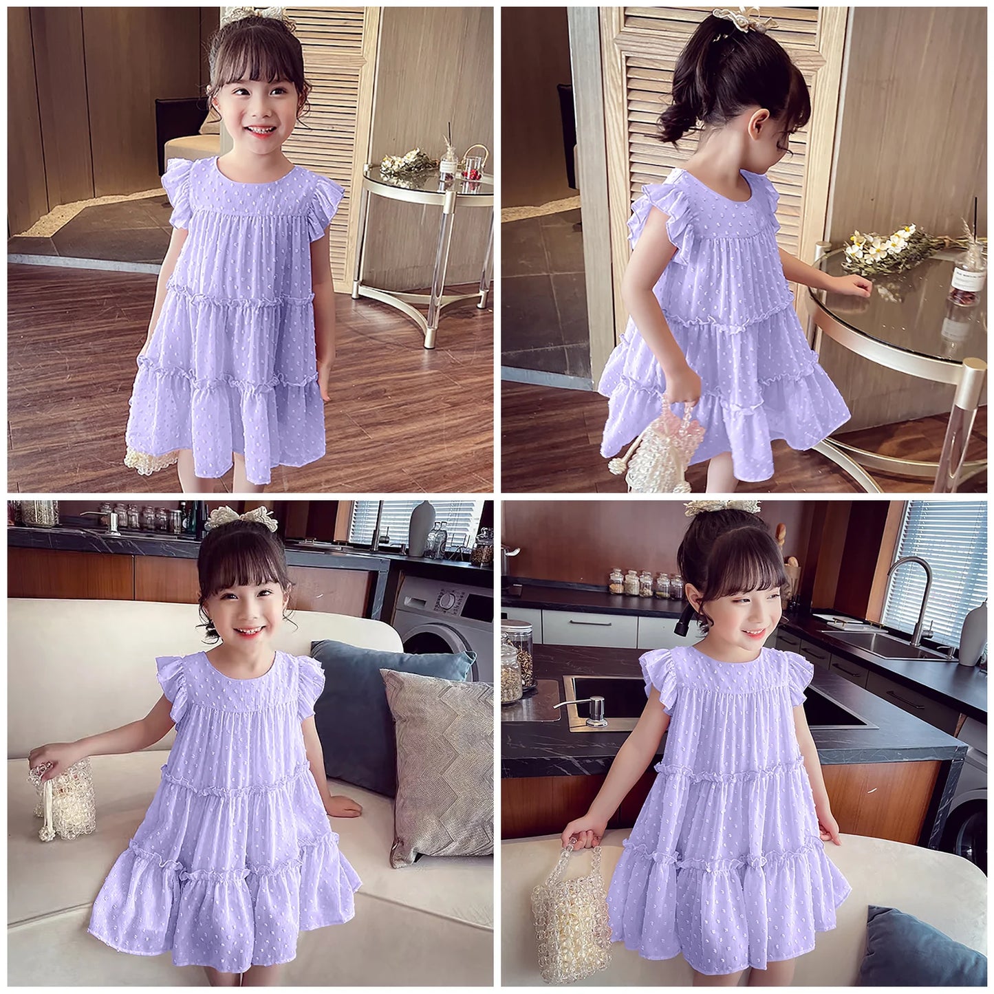 Toddler Girls Ruffle Tiered Loose Fit Dress