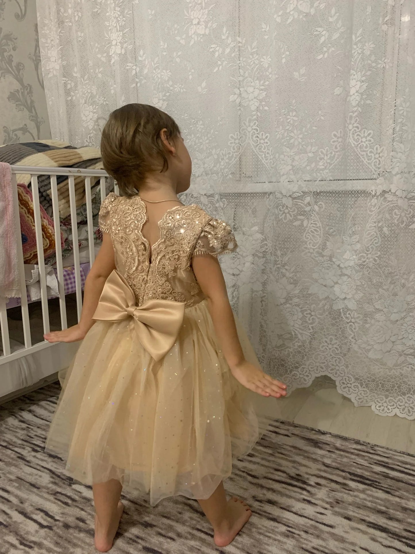 Girls Lace Tulle Dress for birthday & Wedding