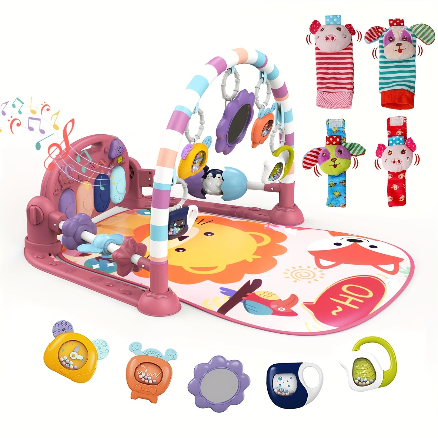 Newborn Baby Play Mat with Piano & Learning Toys