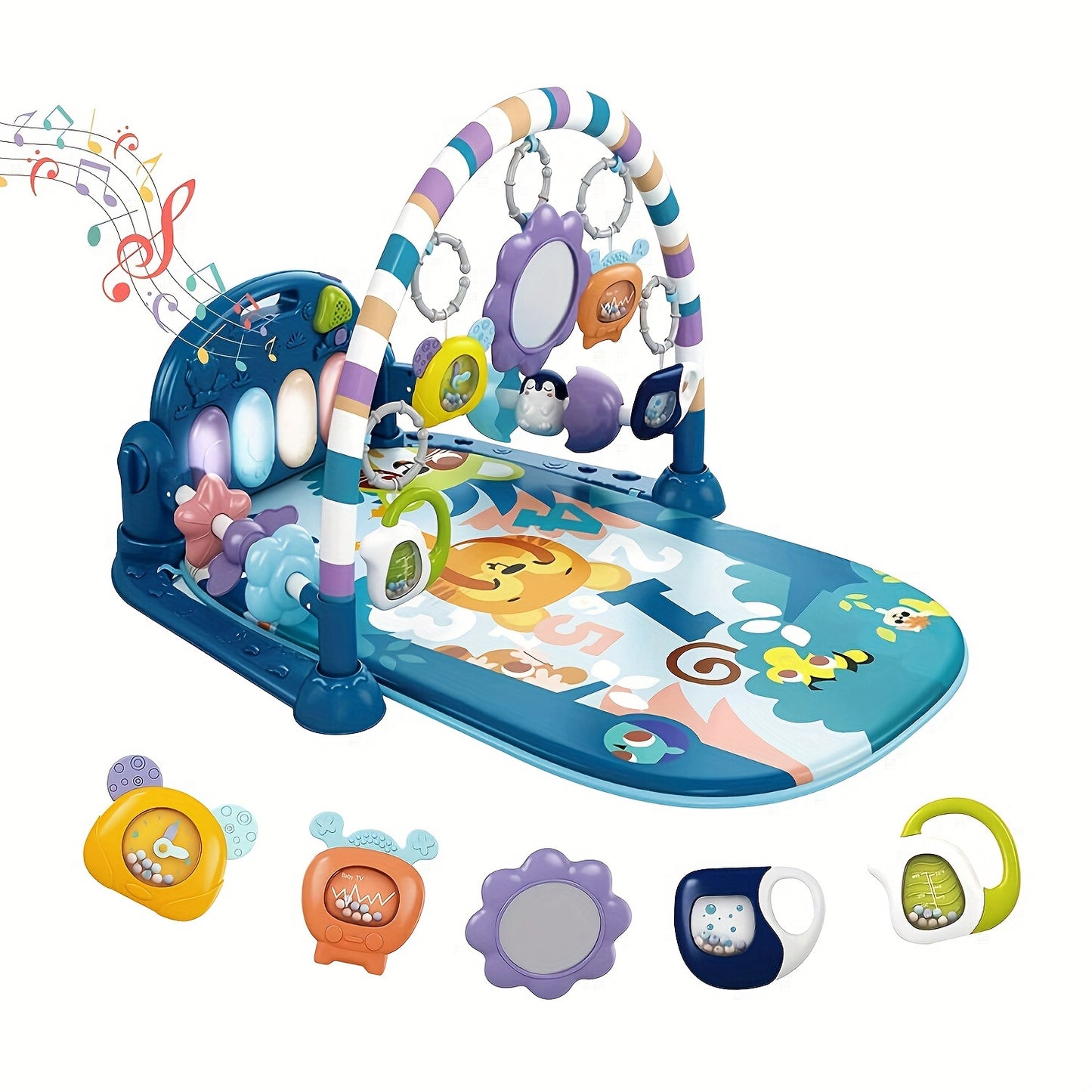 Newborn Baby Play Mat with Piano & Learning Toys