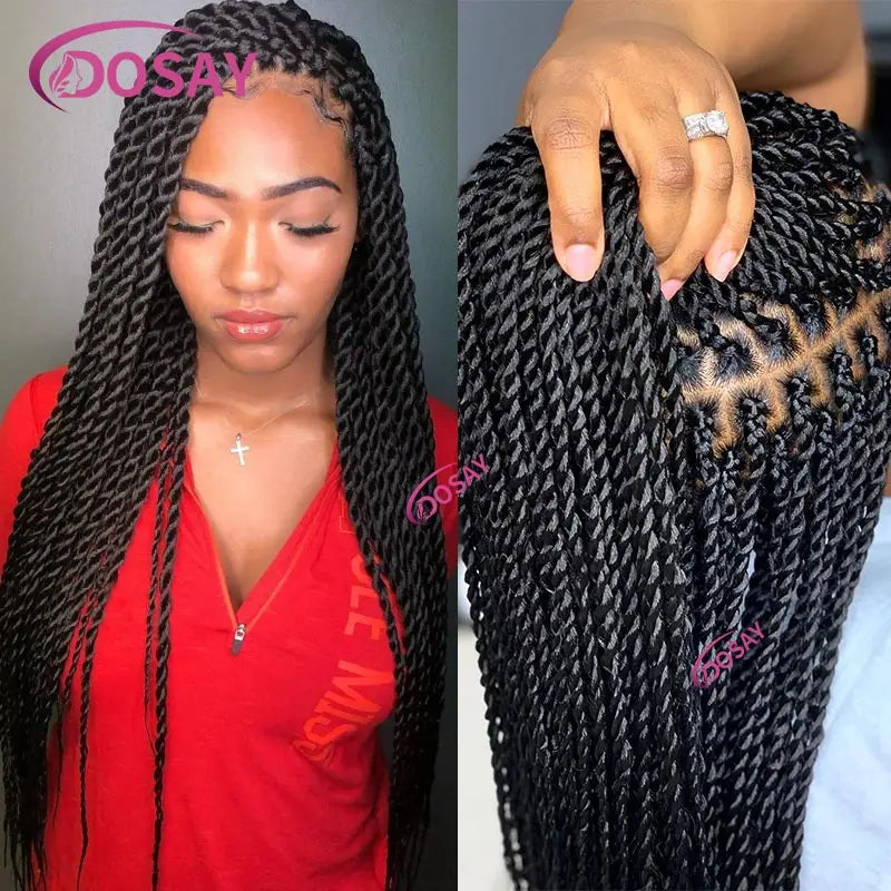 Twist Box Braided Lace Front Wig for Black Women