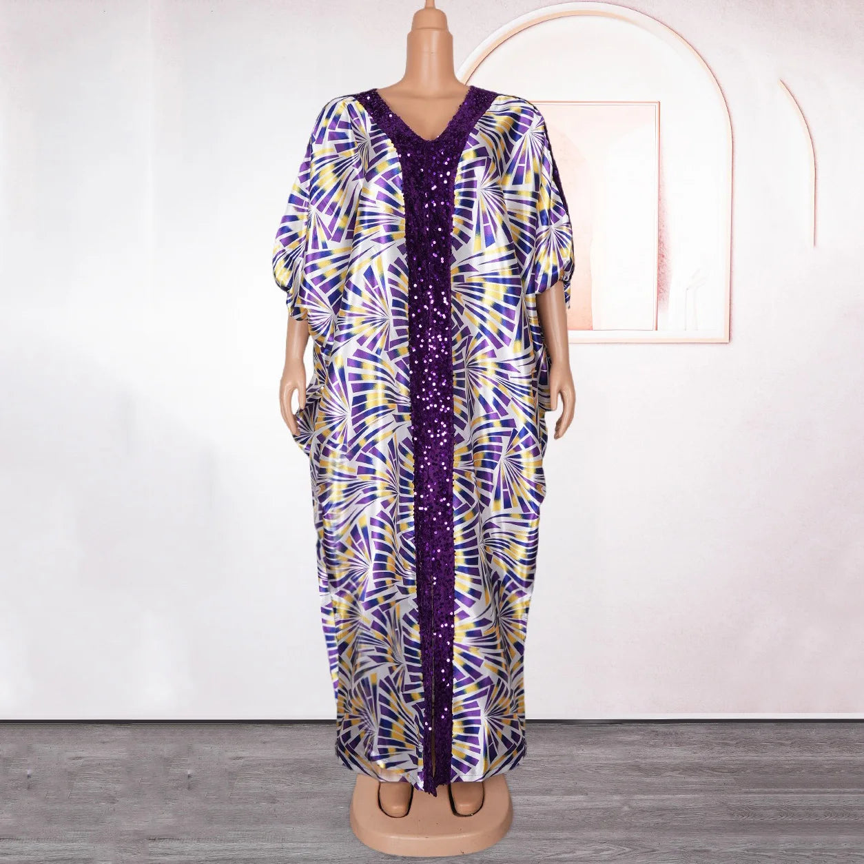 Elegant Muslim Sequin Maxi Dress