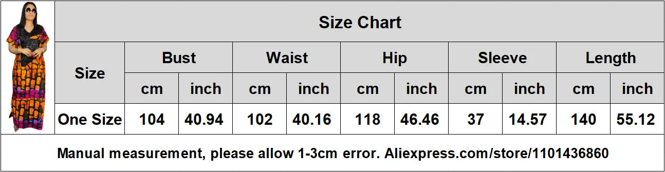 Plus Size African Abaya Dress with Sequins