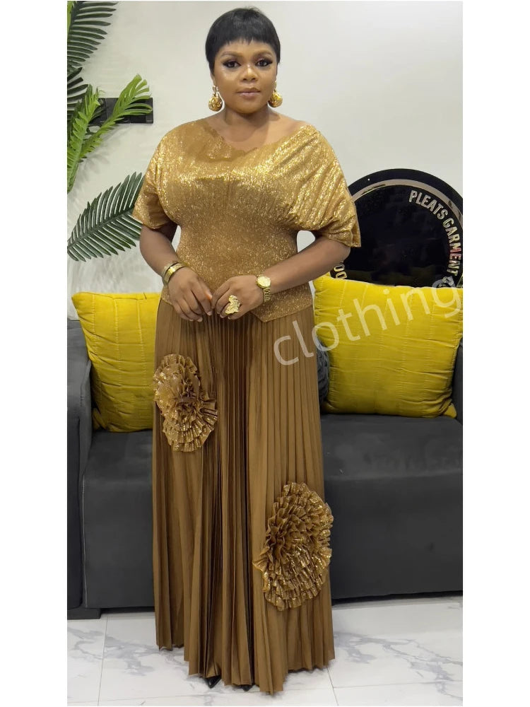 Women Pleated 2-Piece Set