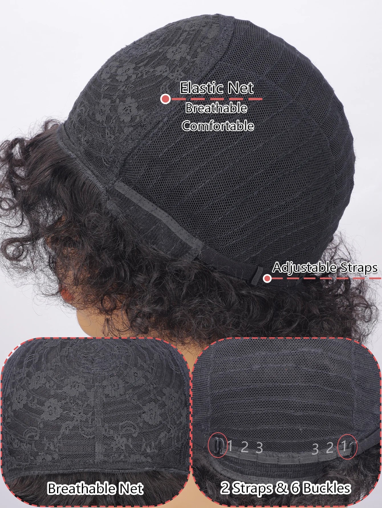Short Kinky Curly Afro Wig for Women