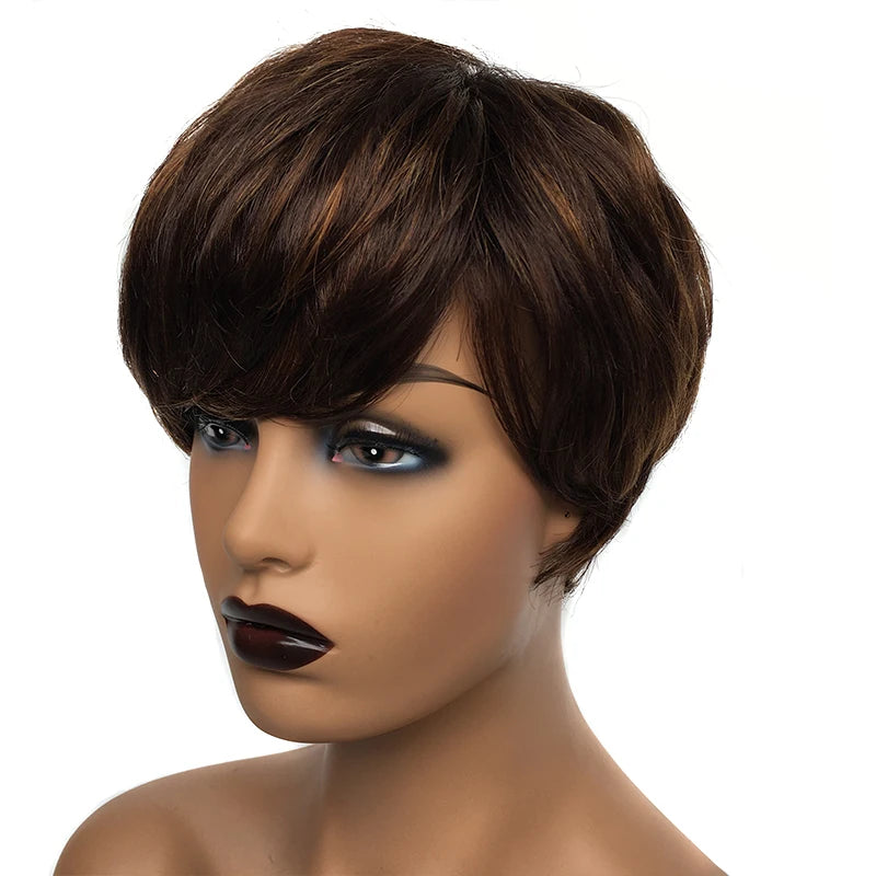 Short Pixie Cut Human Hair Wig for Women