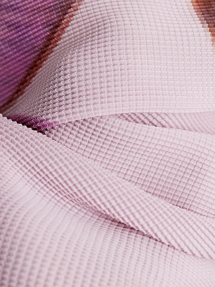 Women’s Pink Pleated Top & Skirt Set