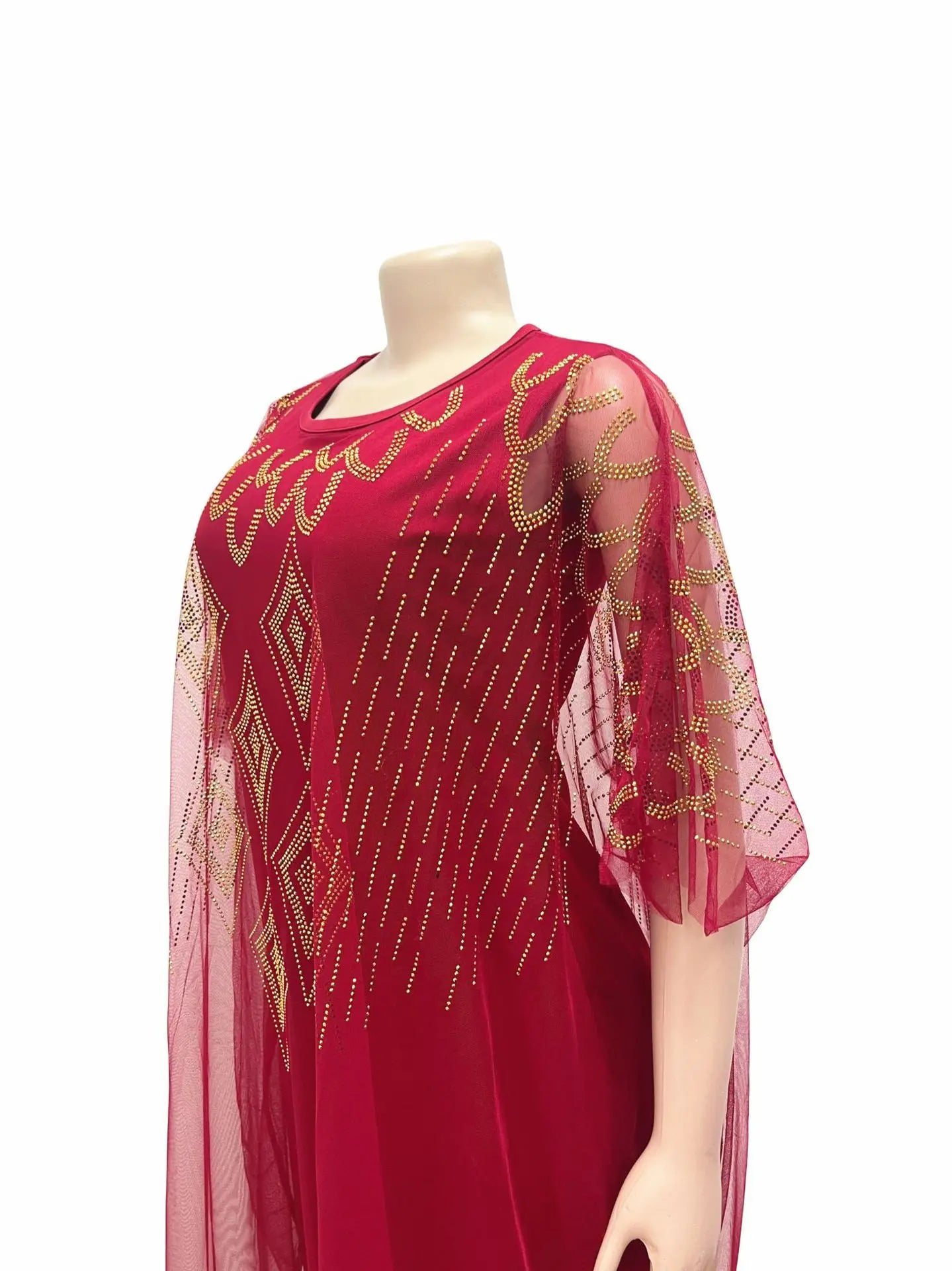 Two-Piece Mesh Caftan Abaya Dress for Women