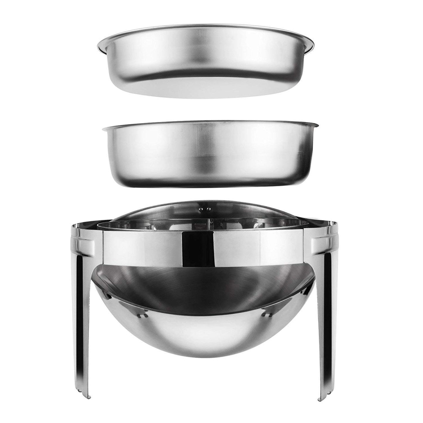 Round Food Warmer 6.5 Qt Roll Top Stainless Steel-chafer-Free Item Online