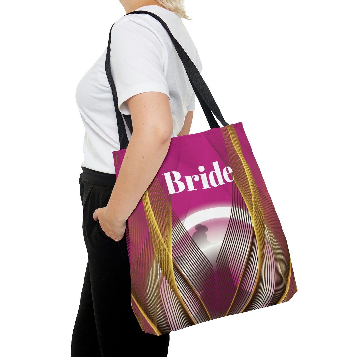 Fuchsia Bridal Tote | Custom Bridal Shower Gift Bag | Wedding Handbag | Gift For Bride | Beach Wedding Shoulder Bag
