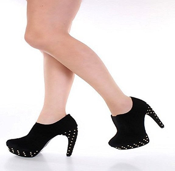 Women Black Fahrenheit Ankle Suede Booties Ladies Shoes-women shoes-Free Item Online
