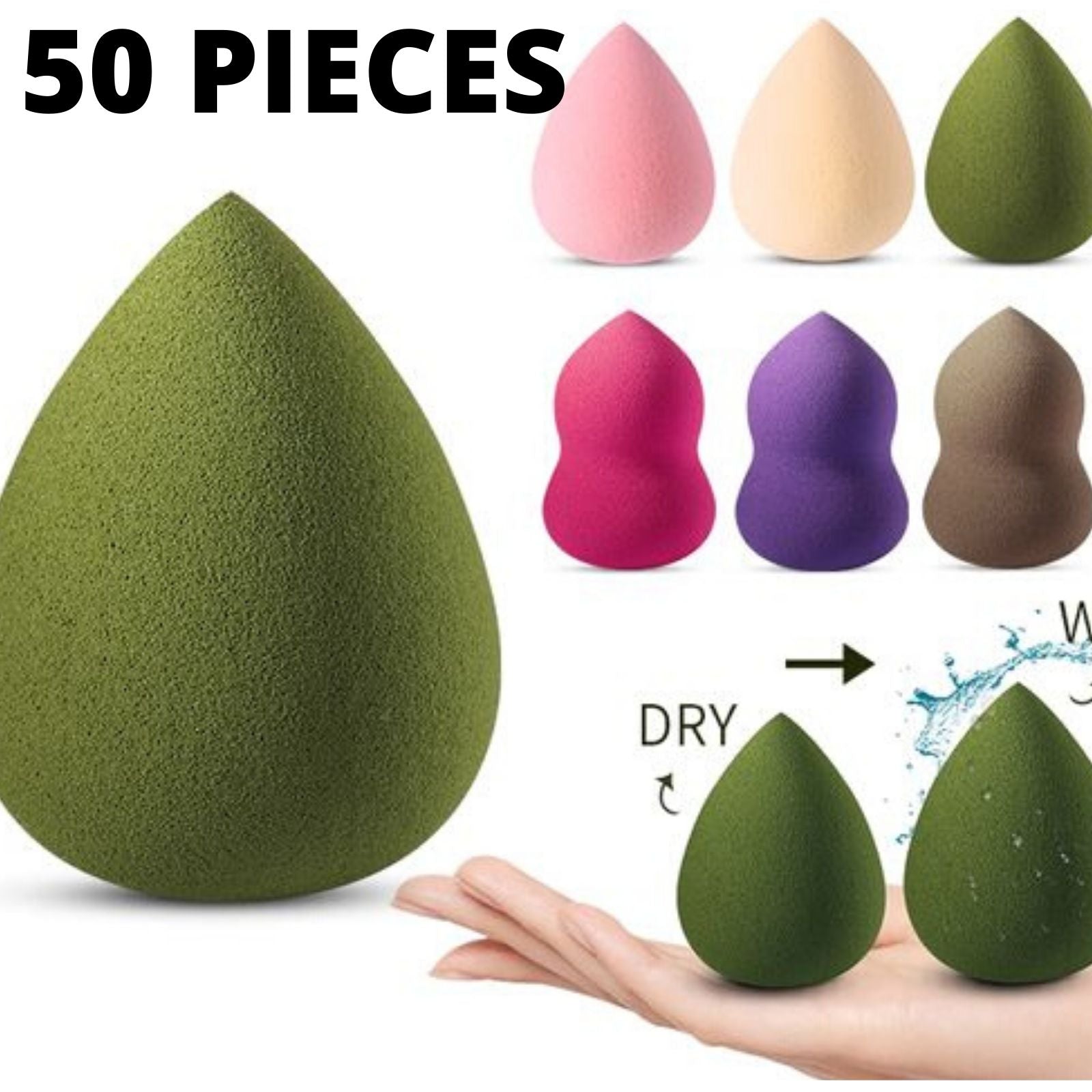 Mini Makeup Sponge Beauty Blenders Cosmetic Puff Powder Professional Foundation Cream Tool 50 Pieces-makeup sponge-Free Item Online